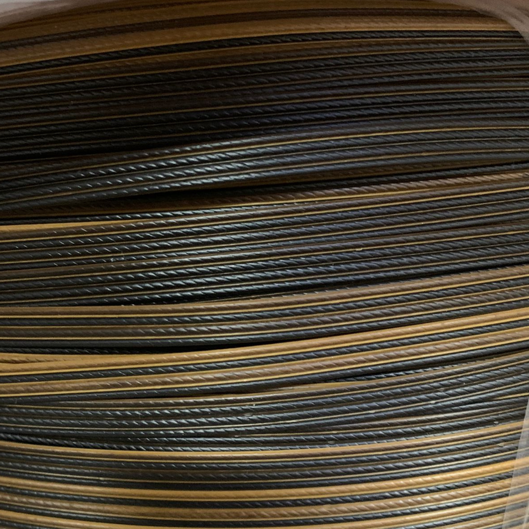 Rolo de rattan sintético Preto Degradado Ribeteado