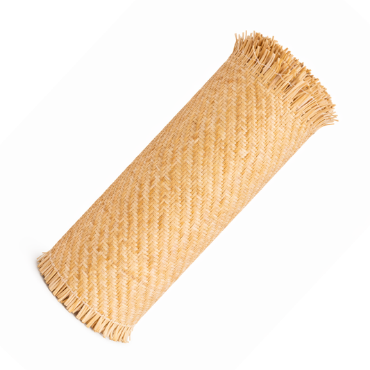 Tejido de Ratán Natural en Espiga con Piel – Por Metros Decoración