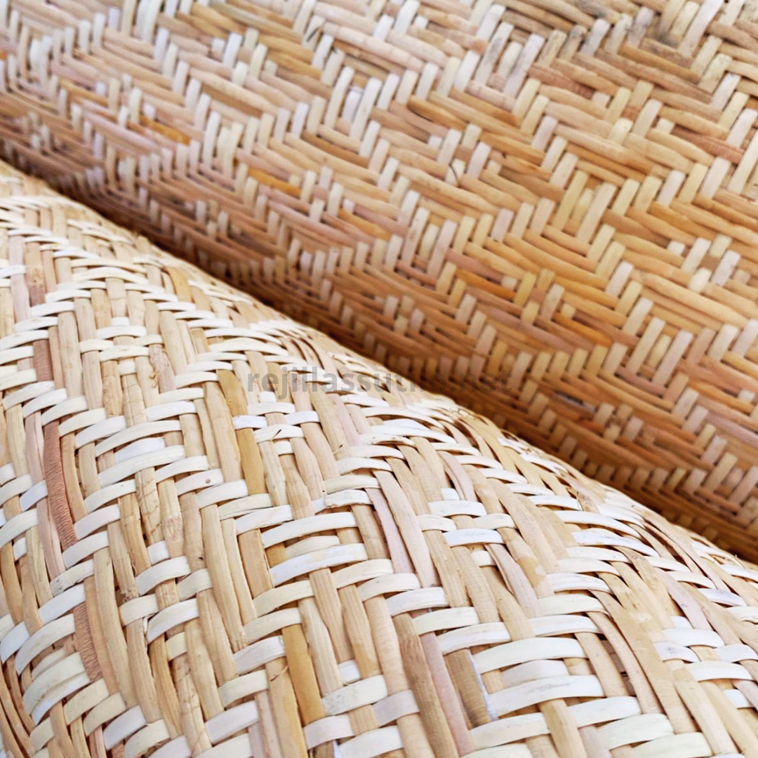 Tecido de Rattan Natural Diamante com Pele